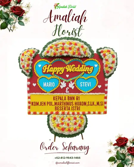 Papan Bunga Pernikahan Brati